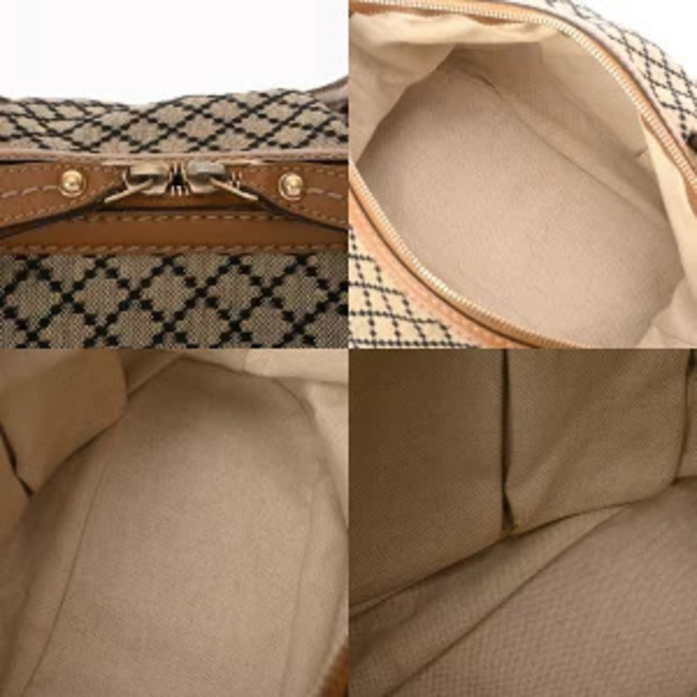 Gucci Diamante handbag beige brown canvas leather bag - Picture 7 of 9